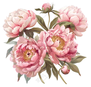 盛开的粉色牡丹花