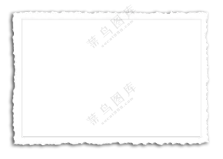 类锯齿效果的白色相框免抠图片素材