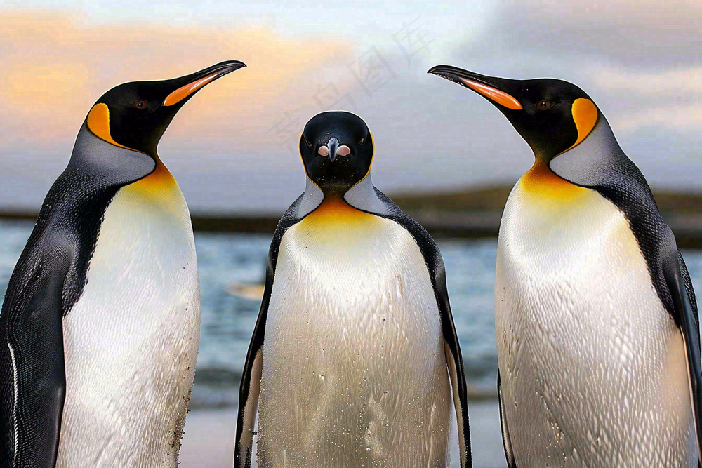 冰雪天地的企鹅寒冷动物摄影图