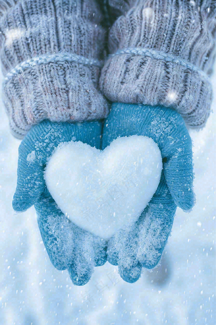 冬天寒冷白雪结冰大寒摄影图