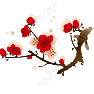 绘画创意梅花装饰图案免抠PNG素材