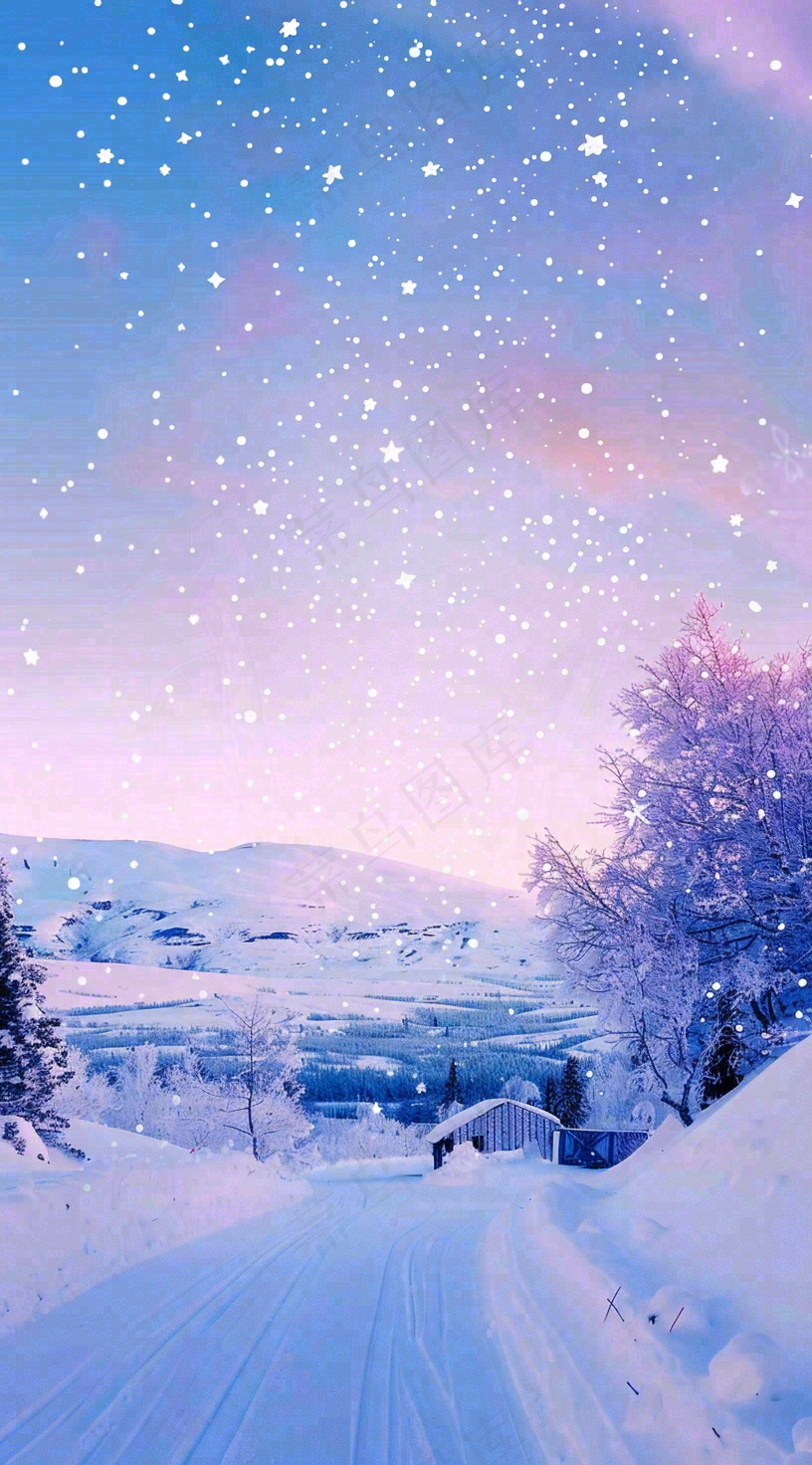 冬天寒冷白雪结冰大寒摄影图