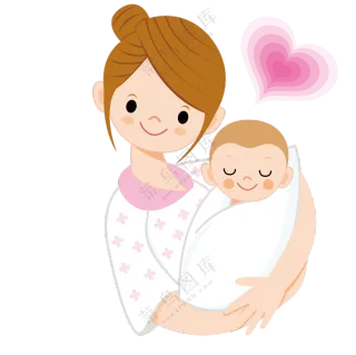 怀里抱着小宝宝的宝妈人物免抠图片