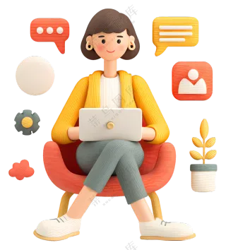 女商人在线会议图标