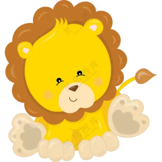 可爱狮子卡通形象创意免抠图片素材