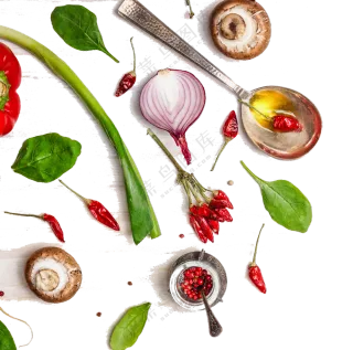 洋葱与小葱等调味食材免抠图片素材