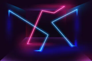 蓝红霓虹灯舞台素材