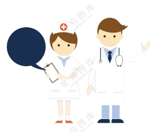 扁平化风格医生与护士人物免抠图片