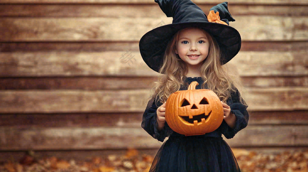 疯狂万圣节搞怪装扮人物女巫摄影图