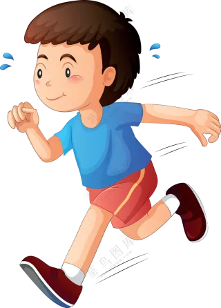 在挥汗如雨跑步的男孩免抠图片素材
