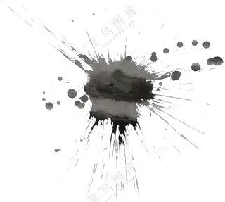 泼墨飞溅效果装饰元素免抠图片素材
