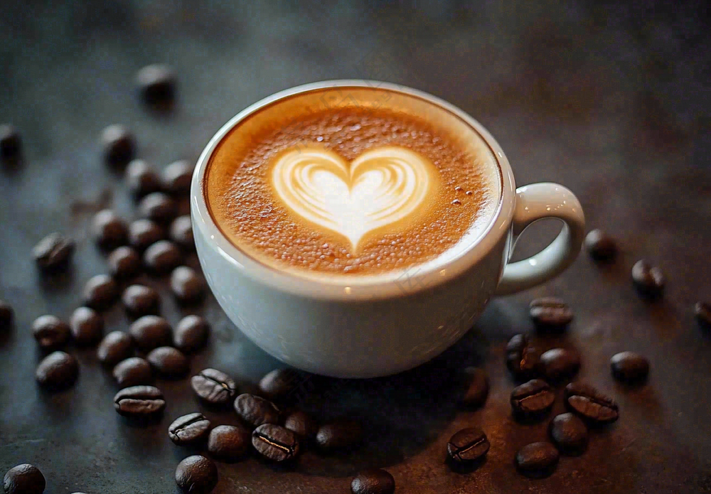 咖啡拿铁下午茶饮品摄影图