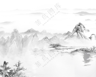 水墨山水免扣