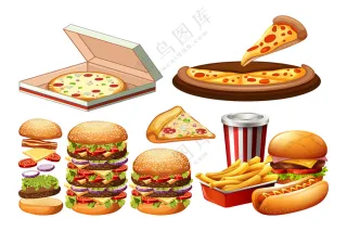 快餐插画元素