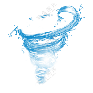 水面上龙卷风状的水柱免抠