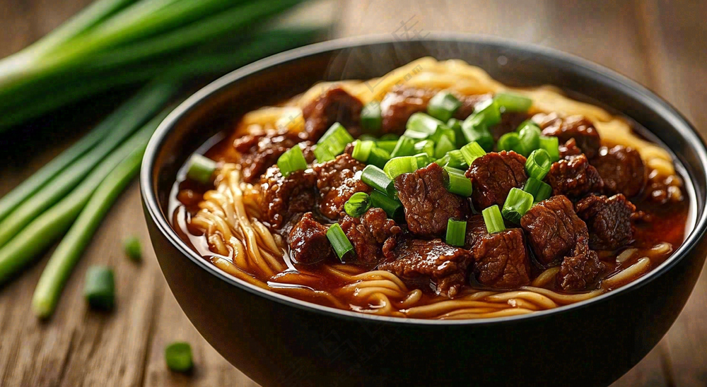 红烧牛肉面粉美食面食摄影图