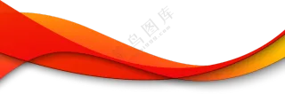 红橙渐变色的立体曲线装饰免抠图片