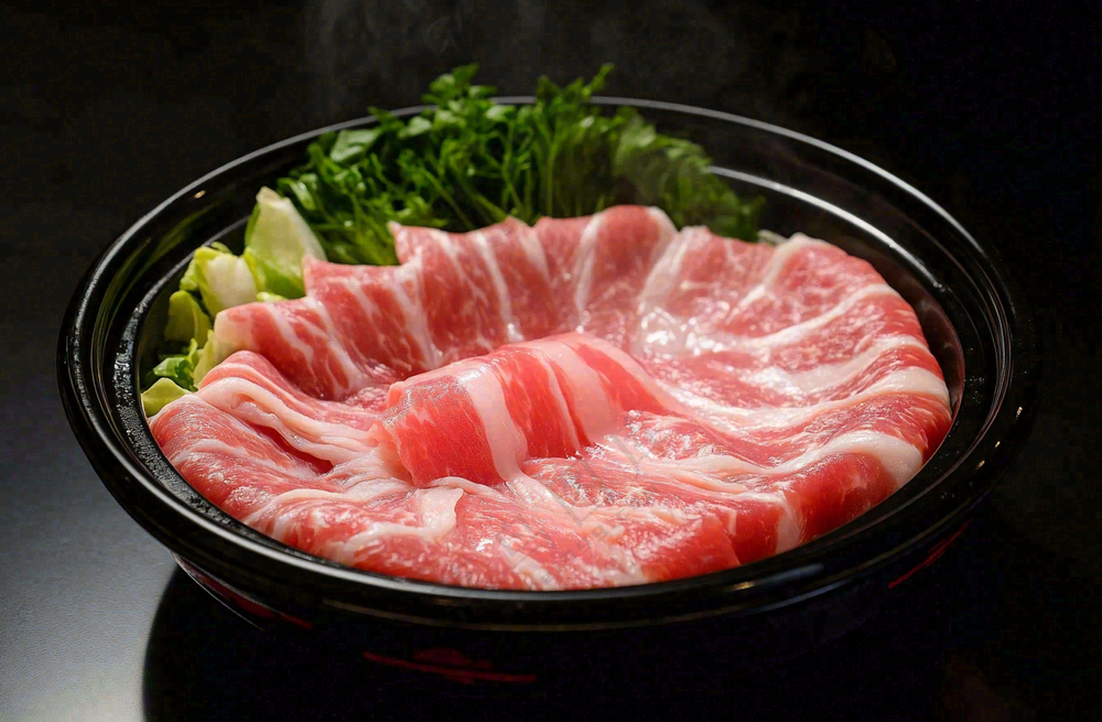 雪花肥牛牛肉寿喜烧烤肉食材美食摄影图