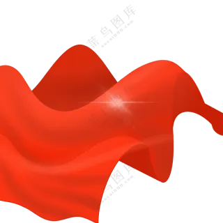 星光闪耀的红绸子装饰元素免抠图片