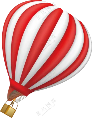 红白色热气球装饰元素免抠图片素材