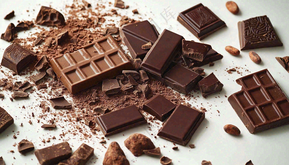 黑巧巧克力美味美食摄影图