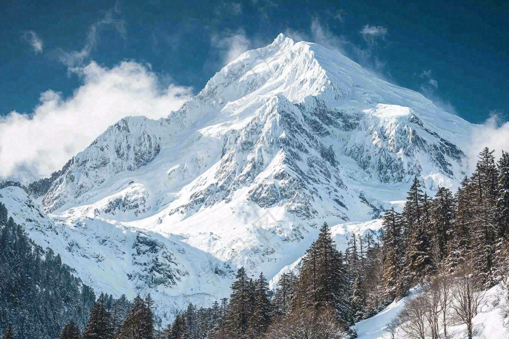 高原高山雪山风光风景摄影图