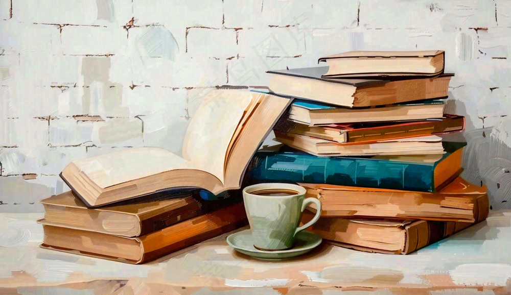 下午茶休闲学习阅读场景世界读书日摄影图