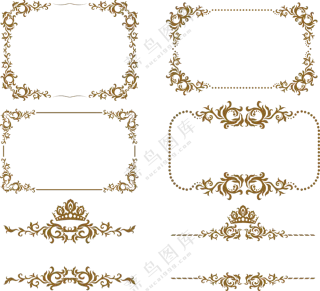 花纹藤蔓图案装饰边框创意免抠素材