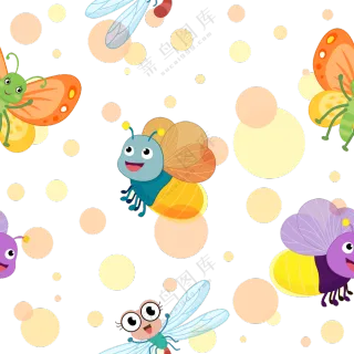 圆点装饰的卡通小蜜蜂图案免抠素材