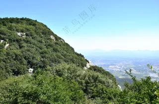浓绿的山坡风景图图片