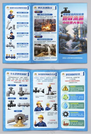 向跑冒滴漏风险宣战安全生产三折页