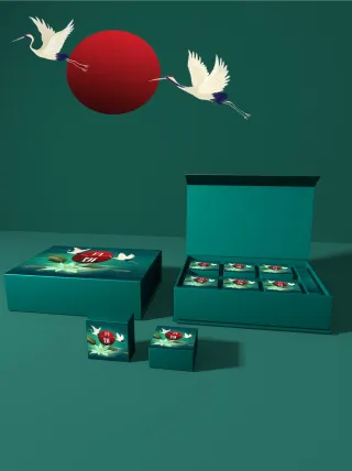 翡翠绿中秋节中式礼盒包装样机012