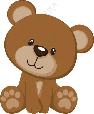 歪着小脑袋的卡通小熊创意免抠图片