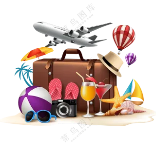 夏日休闲旅游度假元素