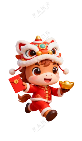 龙马精神新年祝福海报