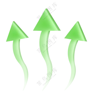 绿色透气示意用的箭头元素免抠图片