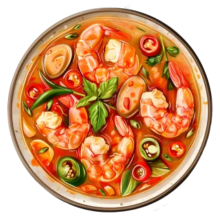 美味的蔬菜虾汤