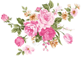 绿叶红花藤蔓装饰元素免抠图片素材