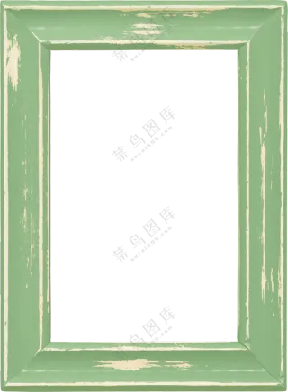 绿色斑驳效果木质边框免抠图片素材