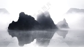 不见高山真面目的风景绘画免抠图片