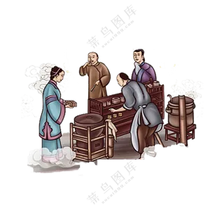 古代人物  市井人物  古代人物插画   人物场景  古代摊位场景