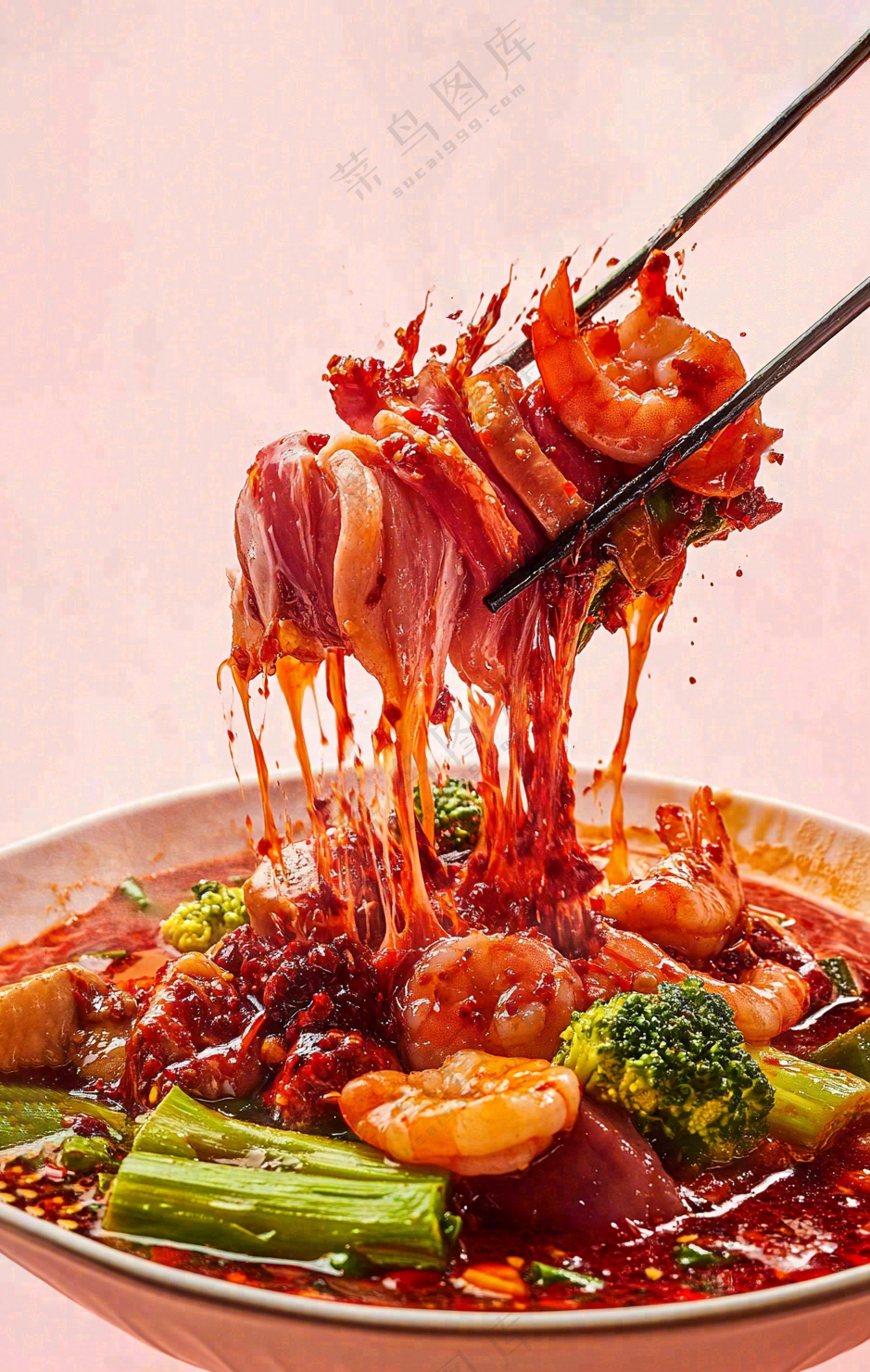 凉拌钵钵鸡水煮美食摄影图