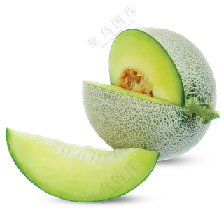 清爽脆甜的网纹哈密瓜免抠图片素材