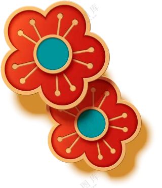 立体投影效果梅花图案PNG图片素材