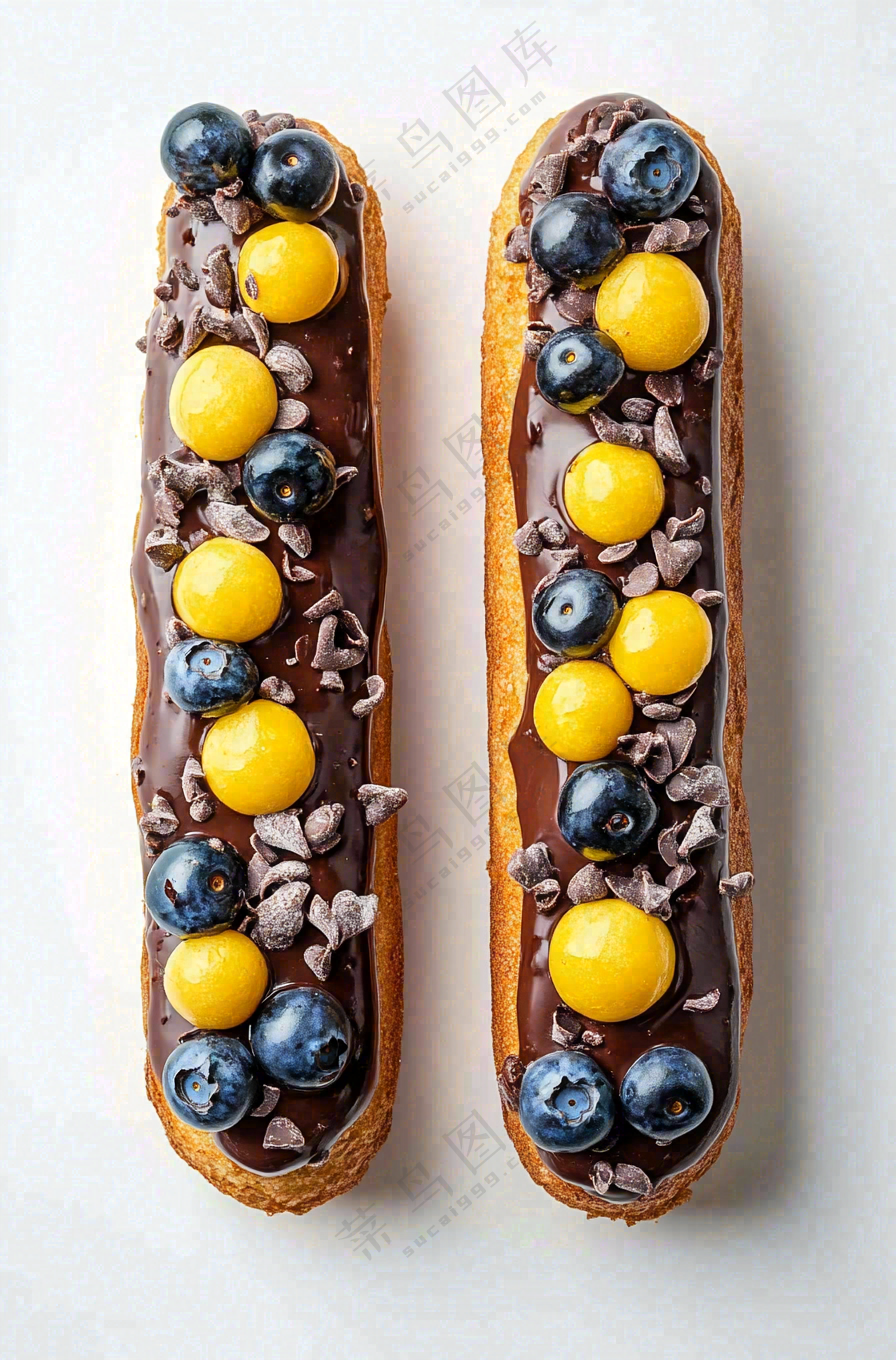 巧克力面包蛋糕美食摄影图