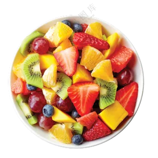 放碗里的多种水果切块免抠图片素材