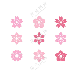 粉红色的花朵装饰图案主题PNG素材