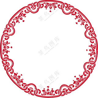环环相扣效果古典图案边框免抠图片