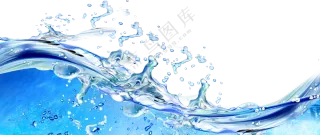 清澈水面上翻起的水花免抠图片素材