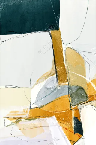 现代北欧抽象玄关画